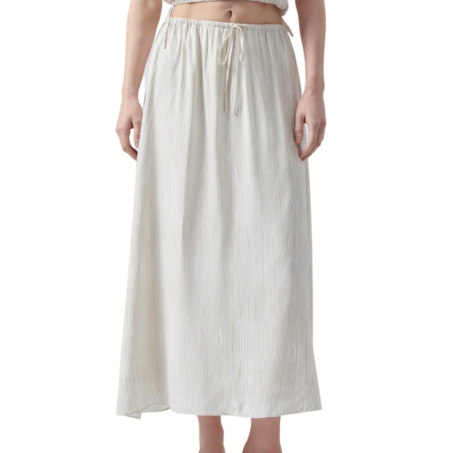 New Atm Women's Silk Pull-On Maxi Skirt In Beach Pebble Combo